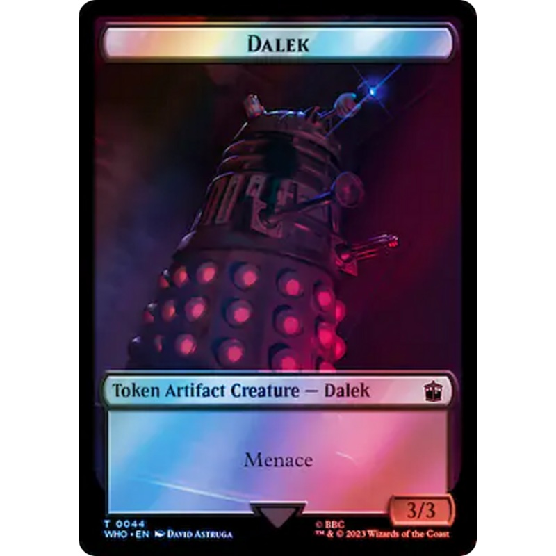 Dalek // Clue (0054) Double-Sided Token (Surge Foil) [Doctor Who Tokens]