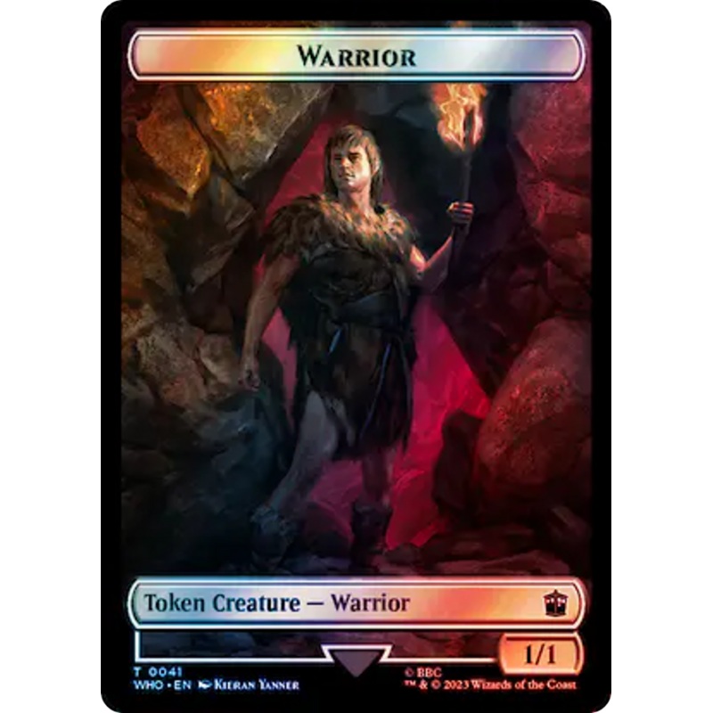 Warrior // Cyberman Double-Sided Token (Surge Foil) [Doctor Who Tokens]