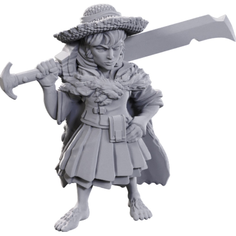 Pathfinder Battles Deep Cuts Miniatures: W23 Female Halfling Magus Low-Level [Unpainted]