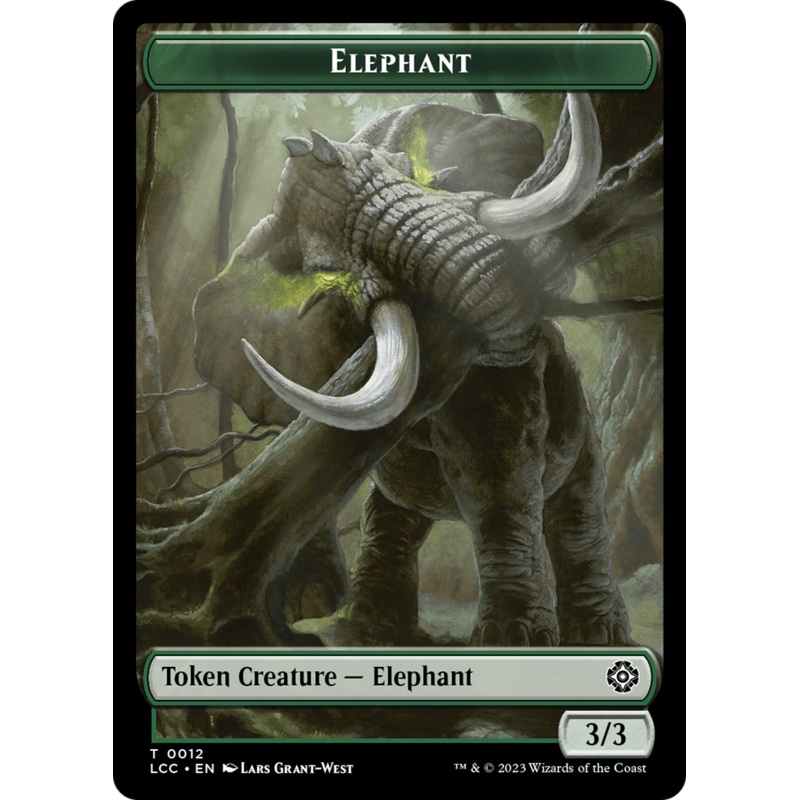 Elephant // Dinosaur (0010) Double-Sided Token [The Lost Caverns of Ixalan Commander Tokens]