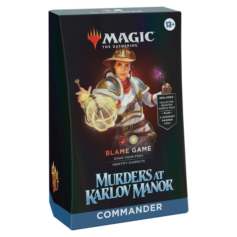 MTG Murders at Karlov Manor - Commander Deck | Blame Game + Collector Booster Sample Pack