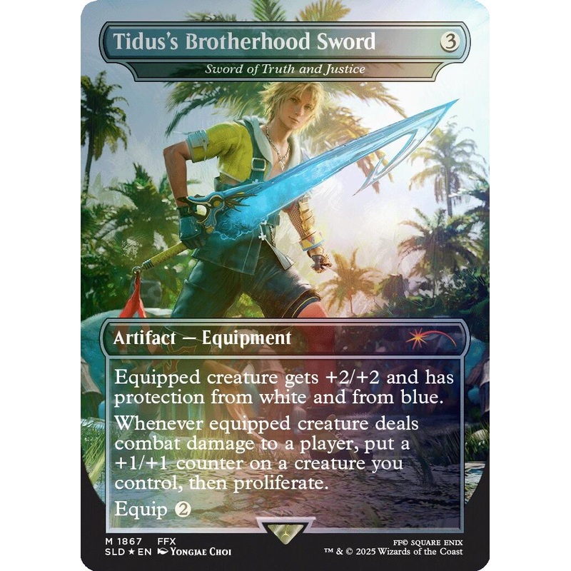 Tidus's Brotherhood Sword - Sword of Truth and Justice (Rainbow Foil) [Secret Lair Drop Series]