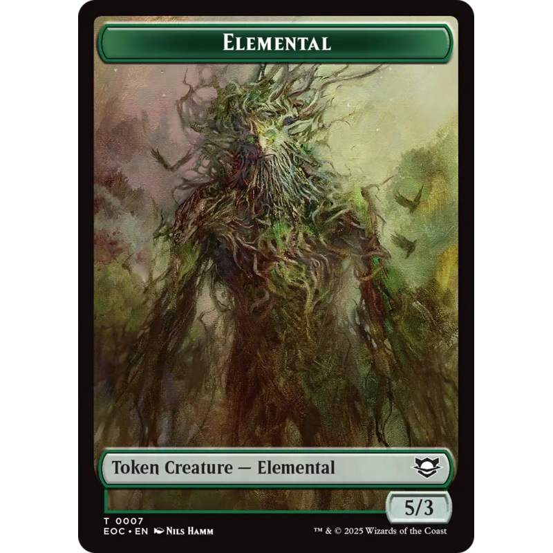 Elemental (0007) // Golem (0014) Double-Sided Token [Edge of Eternities Commander Tokens]