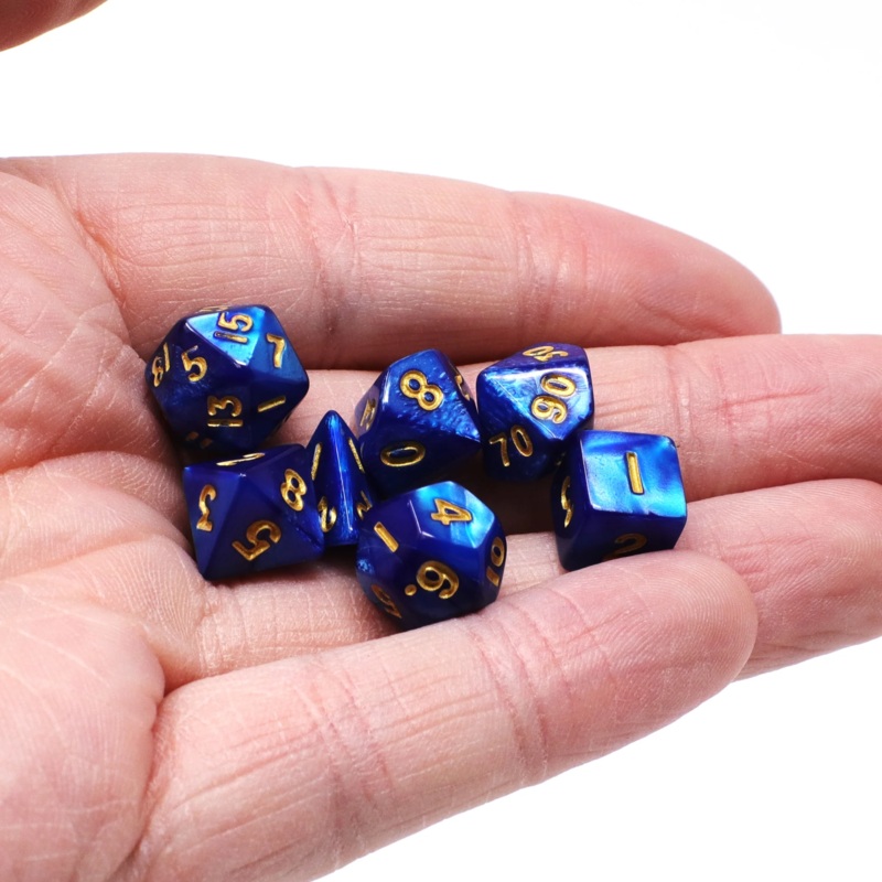 Die Hard Dice Mini RPG Polyhedral Dice Set - Critlings Deepwave Sparkle [7ct]