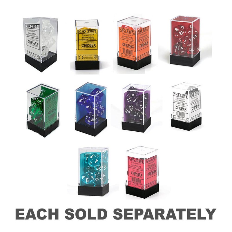 D7 Die Set Dice Translucent Poly (7 ds)